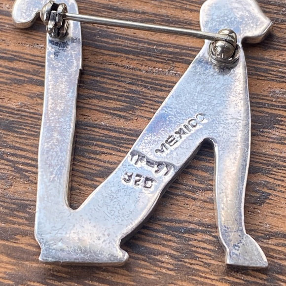 Vintage Sterling Silver Cat Letter N Brooch Made in Mexico Stamped.925 Feline - Picture 6 of 8